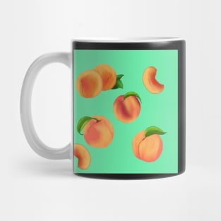 Peaches Pattern Minty Mug